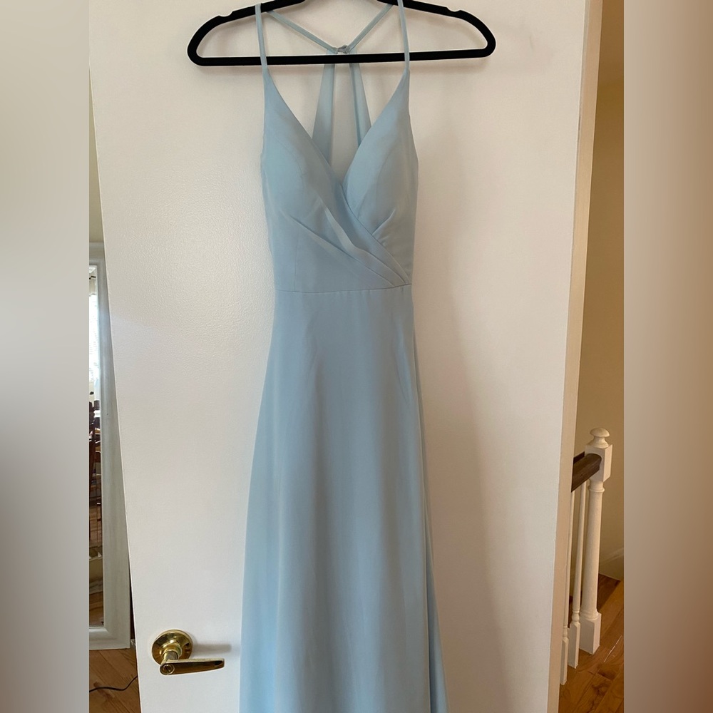 AZAZIE Floor Length Sky Blue Gown Bridesmaid Gown